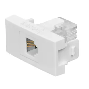 48327 / TE-OB Toma de teléfono, línea Oslo, color blanco, Volteck