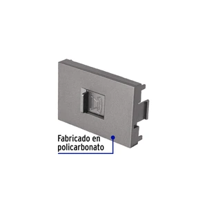 Volteck Toma de teléfono acero inox de 1.5 módulos, línea Lisboa