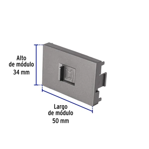 Volteck Toma de teléfono acero inox de 1.5 módulos, línea Lisboa