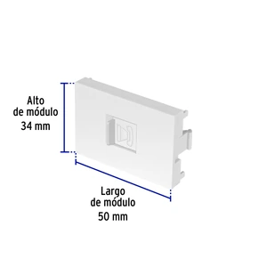 Volteck Toma de teléfono blanco de 1.5 módulos, línea Lisboa