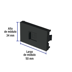 Toma de teléfono negro de 1.5 módulos, línea Lisboa, Volteck
