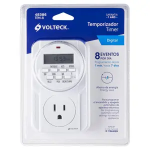48386 / TEM-8 Temporizador digital, 8 eventos, Volteck