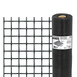 Fiero Rollo de 30 m x 0.6 m malla mosquitera fibra de vidrio negra