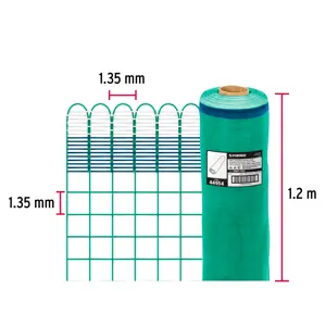 44954 / TEMO-12PV Fiero Rollo de 30 m x 1.2 m de malla mosquitera plástica verde