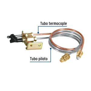 Termopar con piloto, tubo de aluminio, 60 cm, Foset