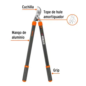 Tijera para ramas 70 cm, mgos de aluminio, TRUPER EXPERT
