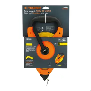 12647 / TFC-50ME Cinta larga 50 m de fibra de vidrio, tipo cruceta, Truper