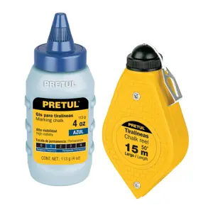 28574 / TL-50P Tiralíneas plástico con gis 15 m (50 ft), Pretul