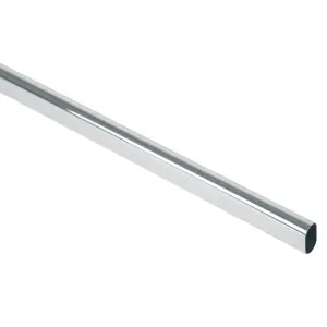 48977 / TO-530 Tubo ovalado para clóset, 3.0 m, acero cromado, Hermex