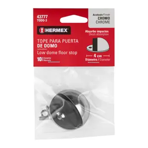 43777 / TODO-3 Tope tipo domo para puerta, acabado cromo, Hermex