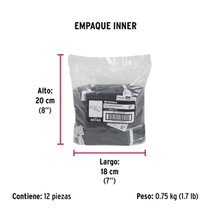 Cuña tope de caucho sintético para puerta de 12 cm, Hermex