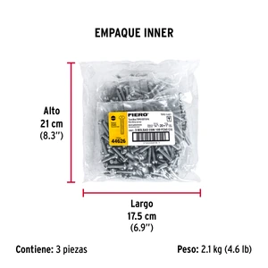 Bolsa con 100 tornillos 1/4 