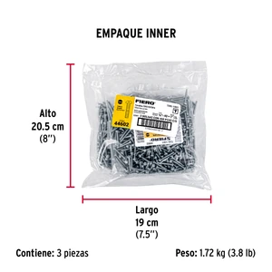 Bolsa con 400 tornillos 1/8