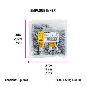 Bolsa con 700 tornillos 1/8