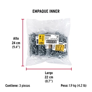 Bolsa con 250 tornillos 1/8