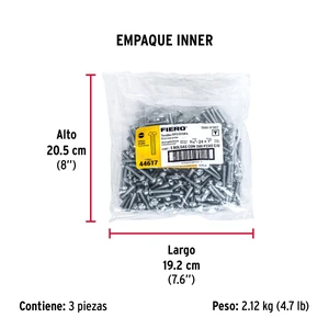 Bolsa con 200 tornillos 3/16