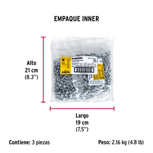 Bolsa con 250 tornillos 3/16