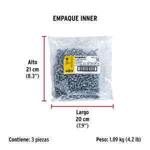 Bolsa con 250 tornillos 3/16