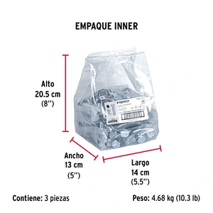 Bolsa con 20 tornillos 1/2