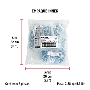 Bolsa con 80 tornillos 1/4