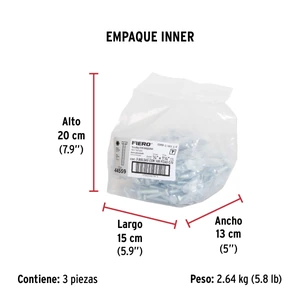 Bolsa con 100 tornillos 1/4