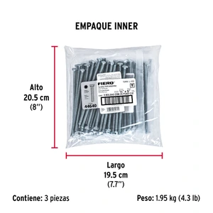 Bolsa con 25 tornillos 1/4