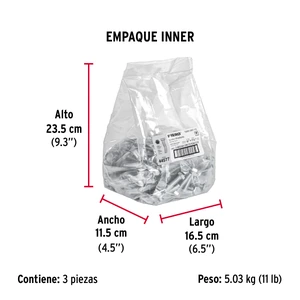 Bolsa con 70 tornillos 3/8