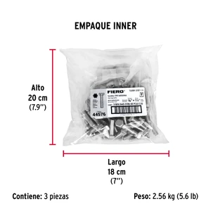 Bolsa con 40 tornillos 3/8