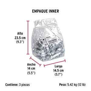 Bolsa con 60 tornillos 3/8