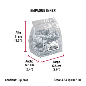 Bolsa con 40 tornillos 3/8