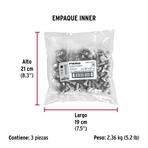Bolsa con 50 tornillos 3/8