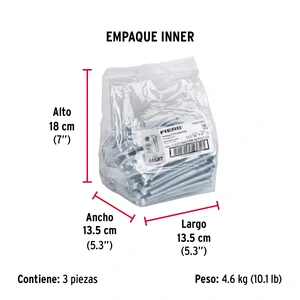 Bolsa con 30 tornillos 3/8