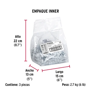 Bolsa con 60 tornillos 5/16