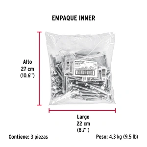 Bolsa con 60 tornillos 5/16