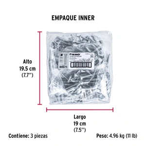 Bolsa con 60 tornillos 5/16