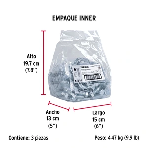 Bolsa con 50 tornillos 7/16