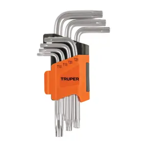 Juego de 7 llaves torx con organizador abatible, TRUPER