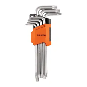 15553 / TORX-7L Truper Juego de 7 llaves torx largas con organizador abatible