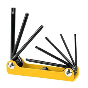 22725 / TORX-8PG Juego de 8 llaves torx tipo navaja, lámina, a granel, PRETUL