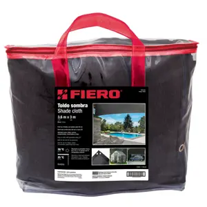 44708 / TOSO-803 Fiero Toldo negro de 3 m de polietileno 80% sombra, ancho 3.60 m