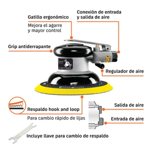 Lijadora orbital neumática industrial 6