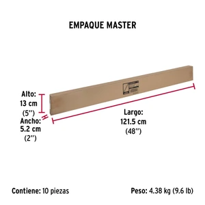 Tubo redondo para clóset,1.2 m, acero cromado, Hermex