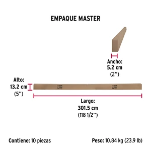 Tubo redondo para clóset, 3.0 m, acero cromado, Hermex