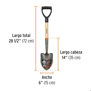 Pala cajuelera redonda, puño 