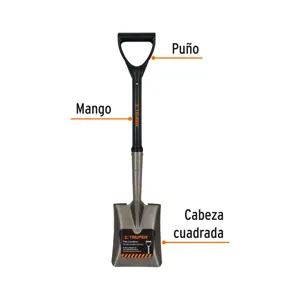 Truper Pala cajuelera cuadrada, puño 