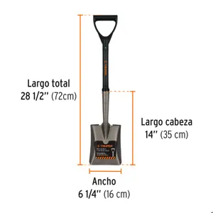 Truper Pala cajuelera cuadrada, puño 