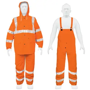 Truper Conjunto impermeable doble capa naranja con reflejante, G