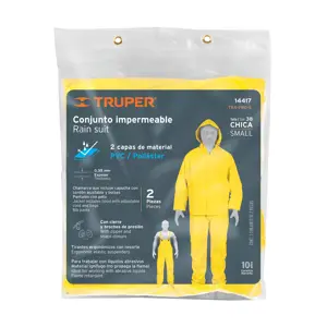 14419 / TRA-PRO-L Conjunto impermeable doble capa, talla G, Truper