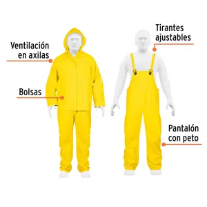 Conjunto impermeable doble capa, talla CH, Truper