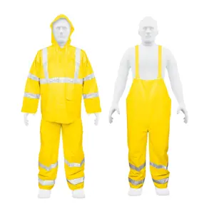 Truper Conjunto impermeable doble capa amarillo con reflejante, G